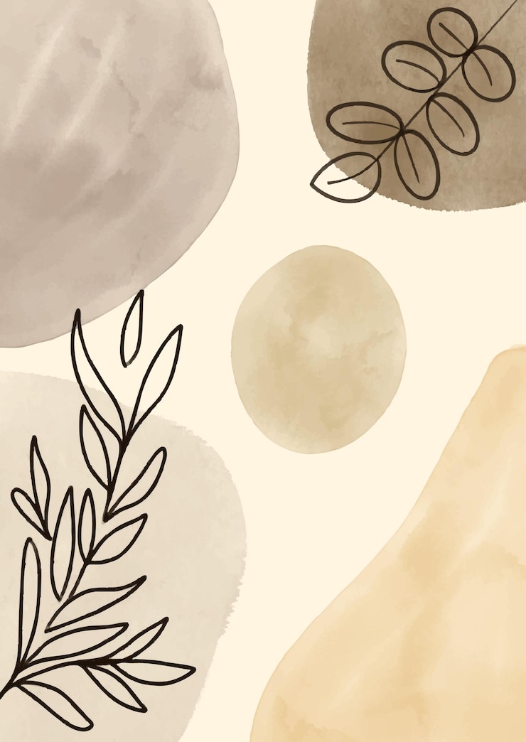 Free Vector hand painted scandi style watercolour wall art design