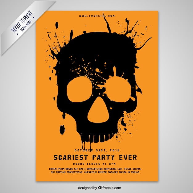 Free vector hand painted skull poster