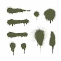 Free vector hand painted spray lines and drips collection