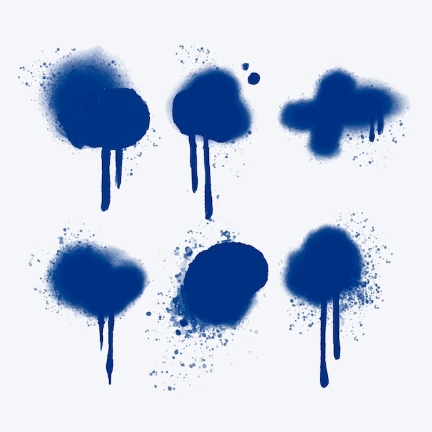 Free vector hand painted spray lines and drips collection