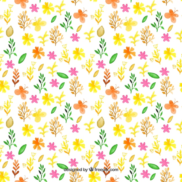 Free vector hand painted spring pattern