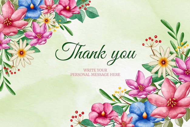 Free vector hand painted style thank you background