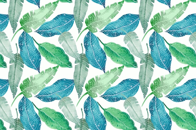 Hand painted summer tropical pattern