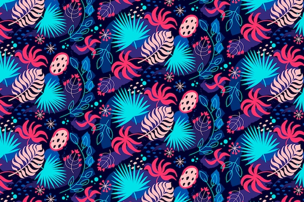 Hand painted summer tropical pattern