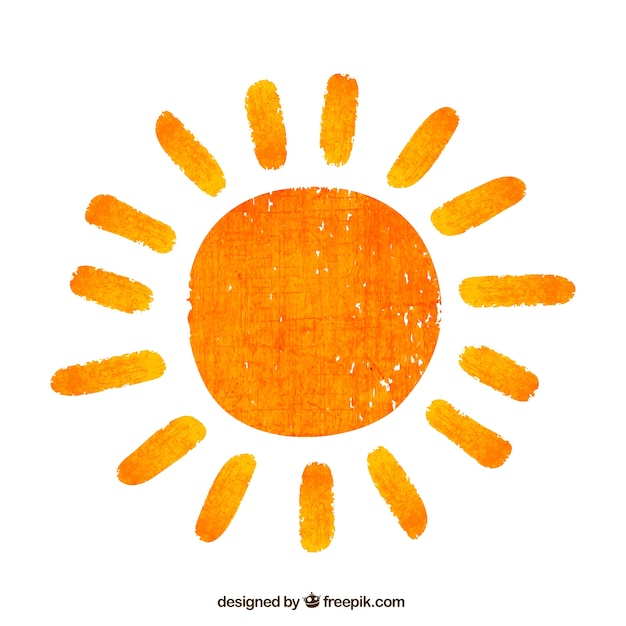 Free vector hand painted sun