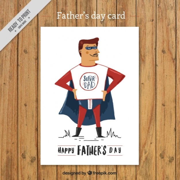 Hand painted super dad card