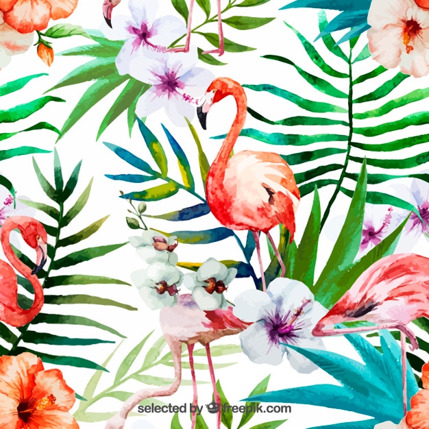 Hand painted tropical nature