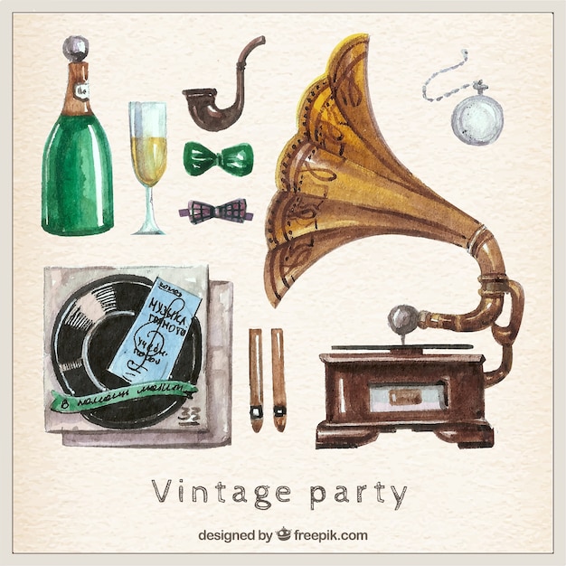 Hand painted vintage party elements