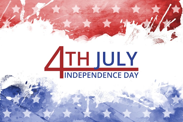 Free vector hand painted watercolor 4th of july independence day illustration