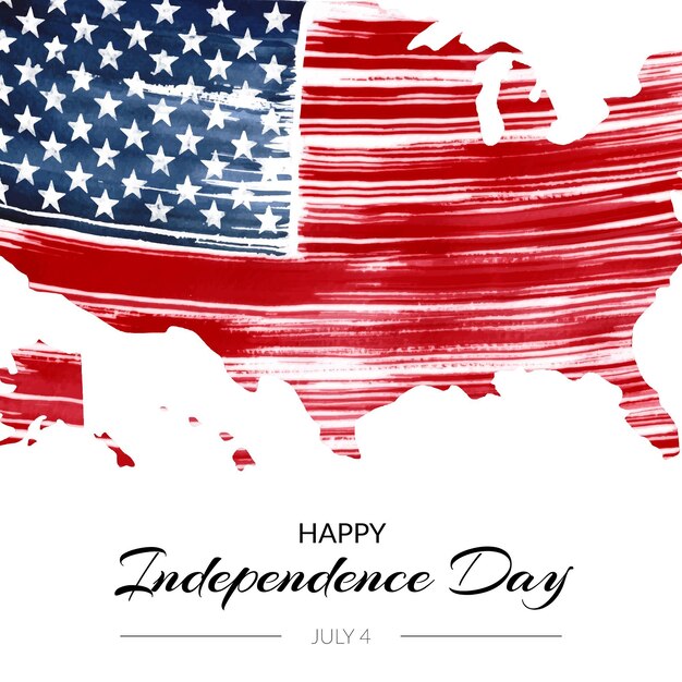 Free vector hand painted watercolor 4th of july - independence day illustration