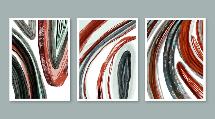 Free Vector hand painted watercolor abstract art cover collection