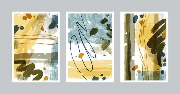 Hand painted watercolor abstract art cover pack