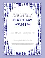 Free vector hand painted watercolor birthday invitation template