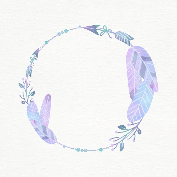 Free Vector hand painted watercolor boho frame