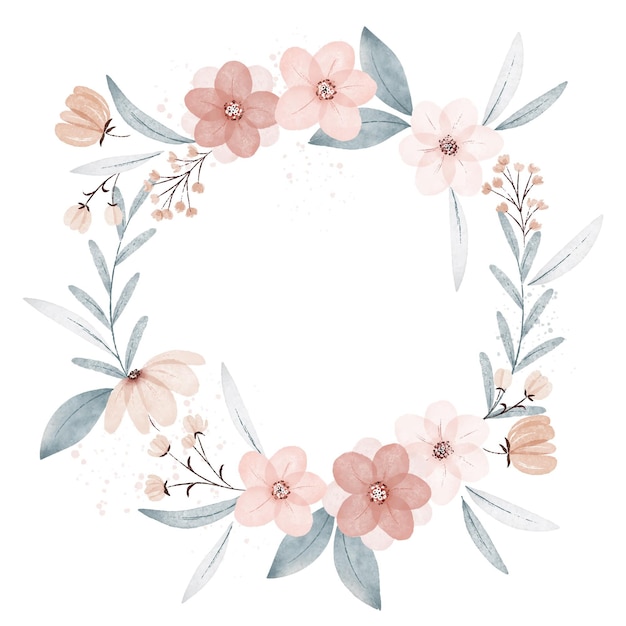 Free vector hand painted watercolor boho frame