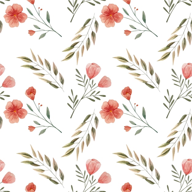 Hand painted watercolor botanical pattern