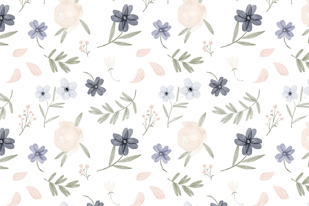 Free vector hand painted watercolor botanical pattern