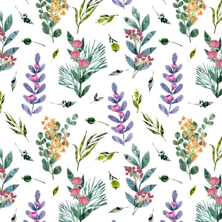 Free Vector hand painted watercolor botanical pattern