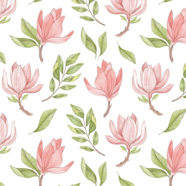 Free vector hand painted watercolor botanical pattern