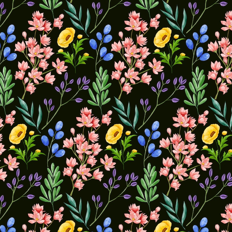 Free Vector hand painted watercolor botanical pattern