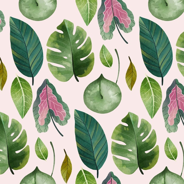 Free vector hand painted watercolor botanical pattern