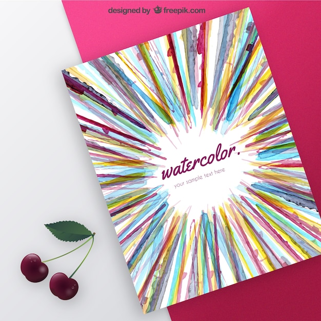 Hand painted watercolor brochure