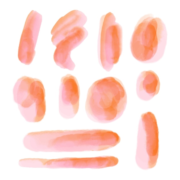 Hand painted watercolor brush stroke collection