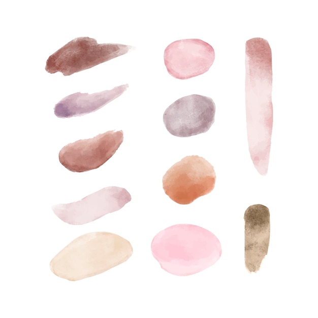 Free vector hand painted watercolor brush stroke pack