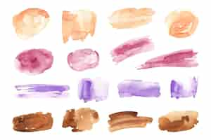 Free vector hand painted watercolor brush stroke set