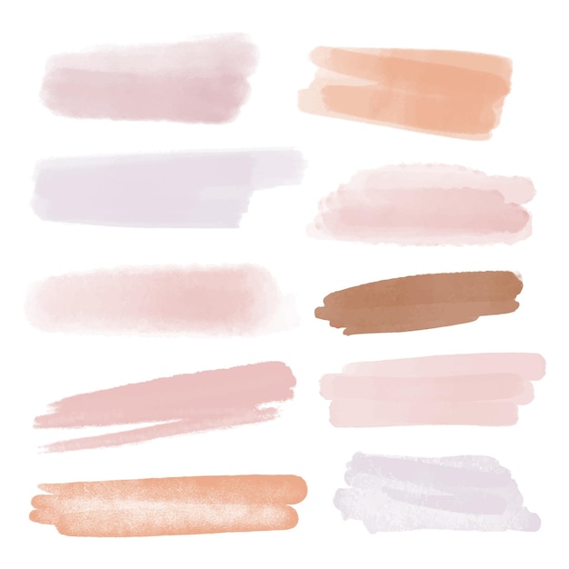 Free vector hand painted watercolor brush stroke set