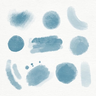 Hand painted watercolor brush strokes collection