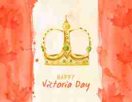 Free vector hand painted watercolor canadian victoria day illustration
