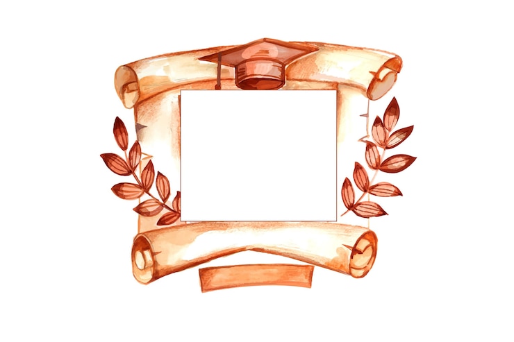 Free Vector hand painted watercolor class of 2021 illustration