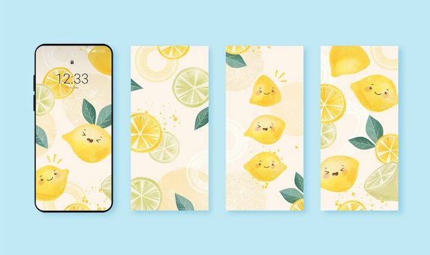 Free vector hand painted watercolor cute phone background