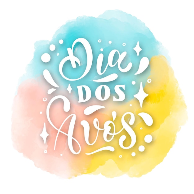 Free vector hand painted watercolor dia dos avos lettering