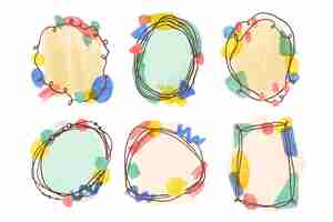 Free vector hand painted watercolor doodle frames collection