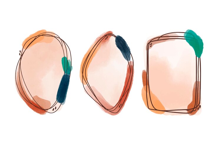 Free Vector hand painted watercolor doodle frames collection