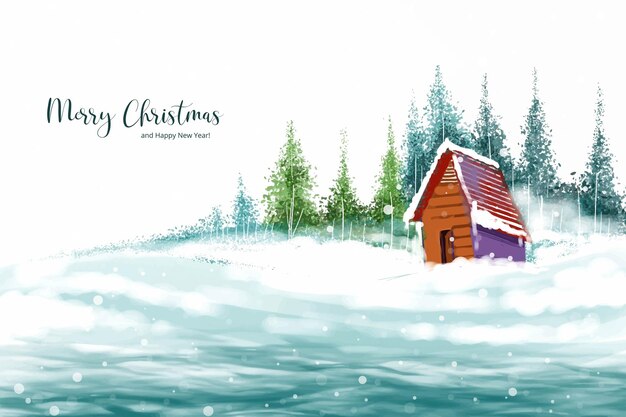 Hand painted watercolor drawing for christmas and happy new year season background