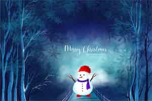 Free vector hand painted watercolor drawing for christmas and happy new year season background