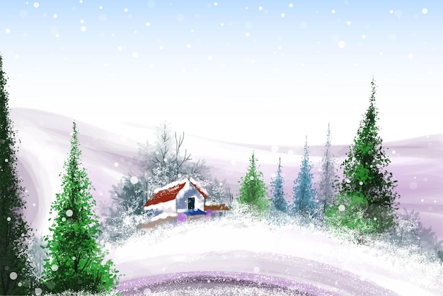 Бесплатное векторное изображение Ручная роспись акварелью на рождество и счастливый новый год фон сезона