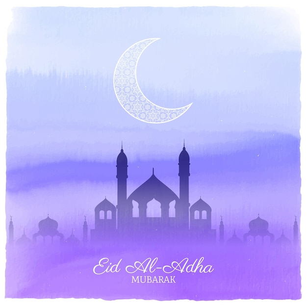 무료 벡터 손으로 그린 수채화 eid al-adha 그림