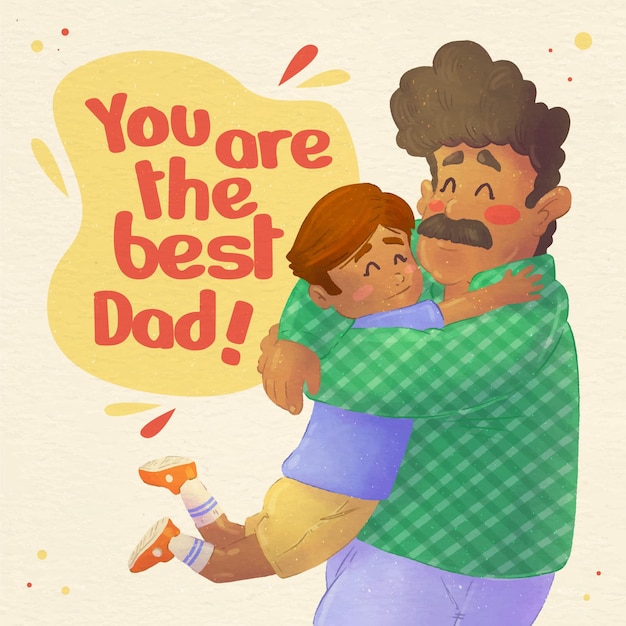 Free vector hand painted watercolor father's day illustration