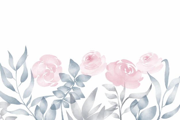 Hand painted watercolor floral background