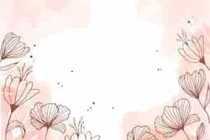 無料ベクター 手描きの水彩花の背景