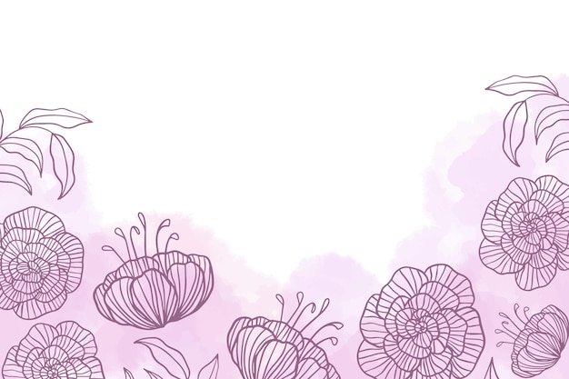 Free vector hand painted watercolor floral background