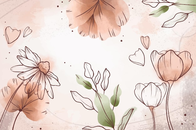 Free vector hand painted watercolor floral background