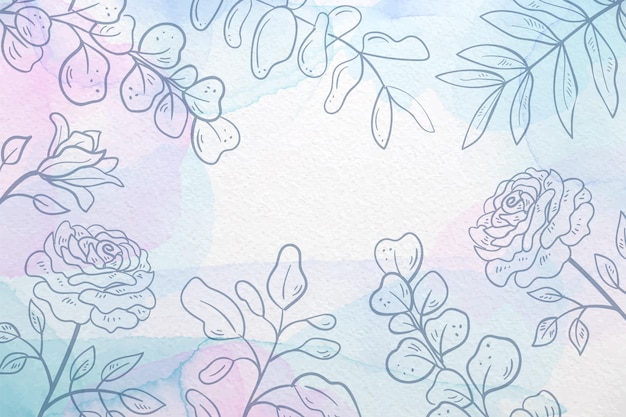 Free vector hand painted watercolor floral background