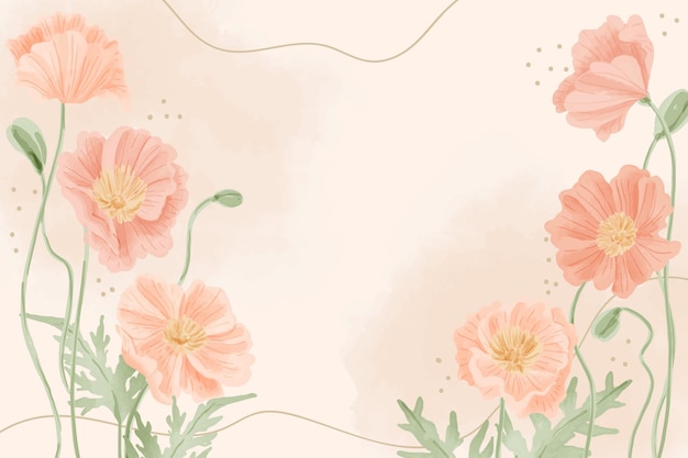 Free Vector hand painted watercolor floral background