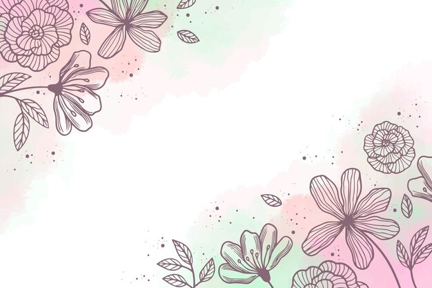 Hand painted watercolor floral background