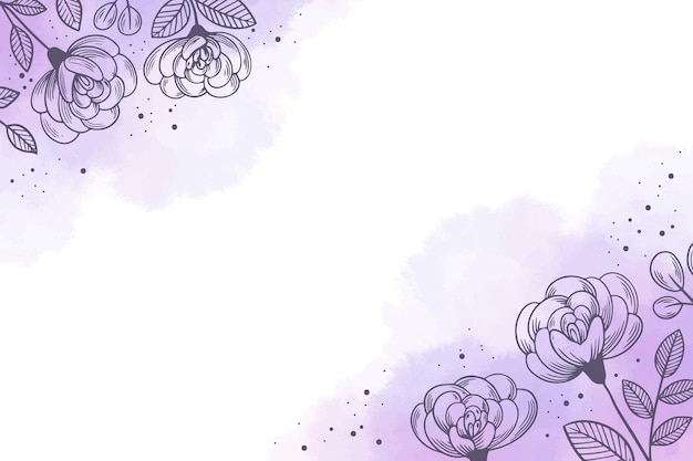 手描きの水彩花の背景